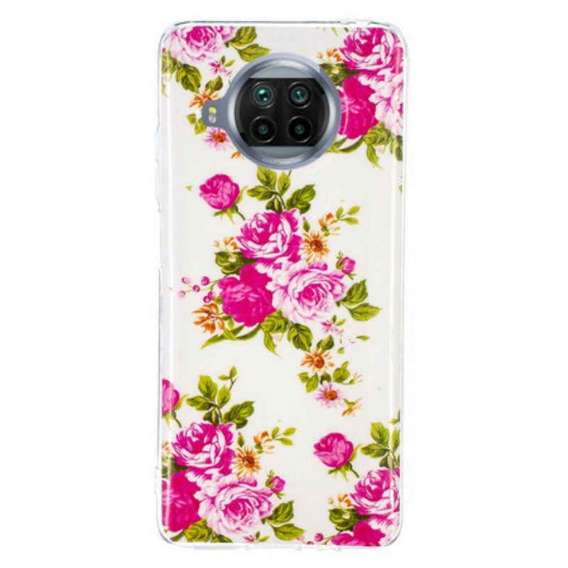 Cover Xiaomi Redmi Note 9 Pro 5G Fiori Liberty Al Neon