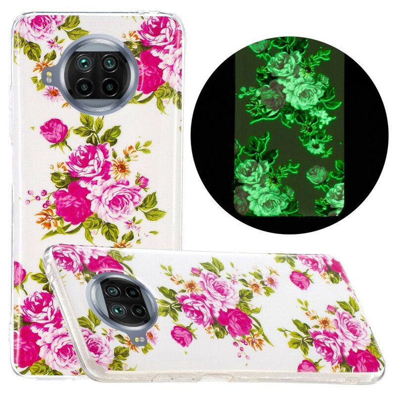 Cover Xiaomi Redmi Note 9 Pro 5G Fiori Liberty Al Neon