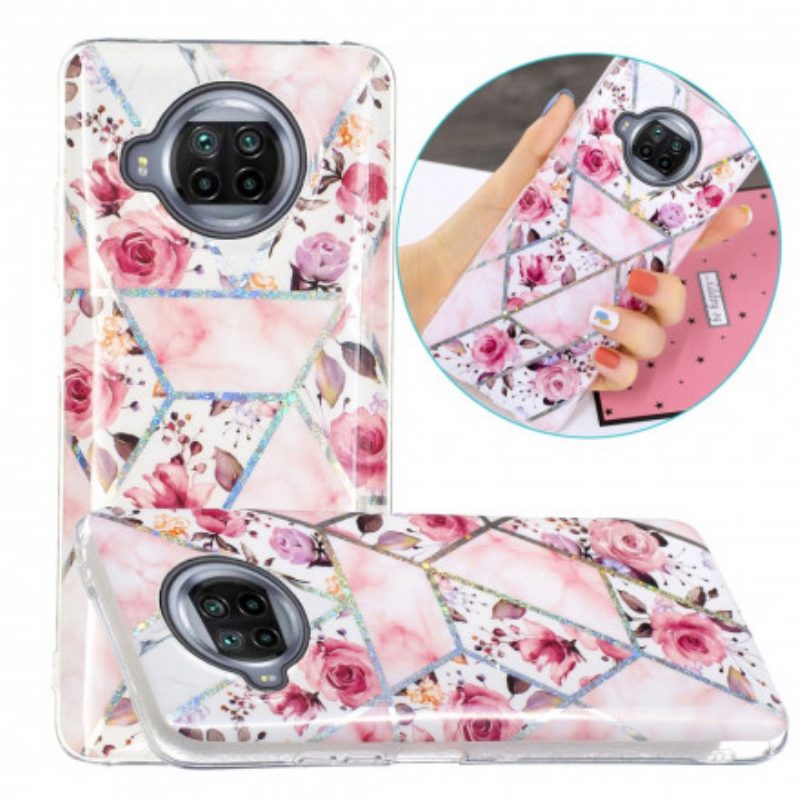 Cover Xiaomi Redmi Note 9 Pro 5G Fiori Marmorizzati