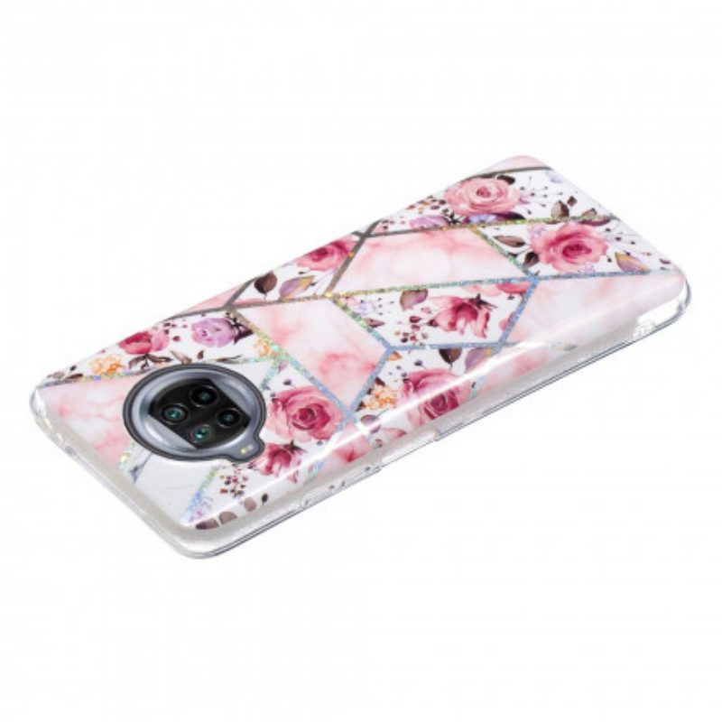 Cover Xiaomi Redmi Note 9 Pro 5G Fiori Marmorizzati