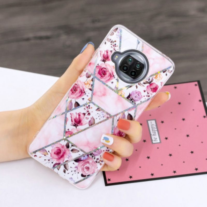 Cover Xiaomi Redmi Note 9 Pro 5G Fiori Marmorizzati