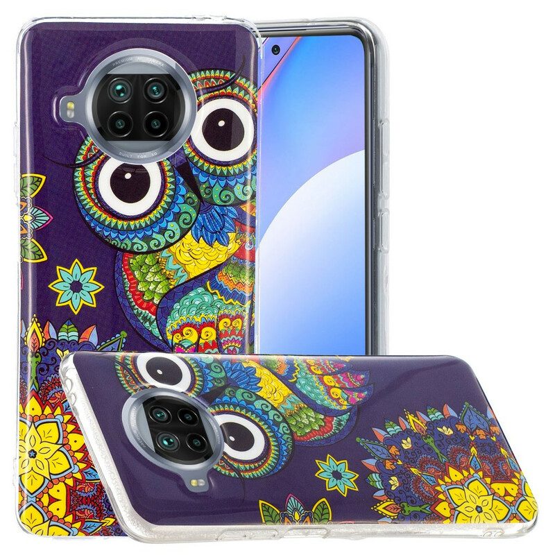 Cover Xiaomi Redmi Note 9 Pro 5G Gufo Mandala Al Neon