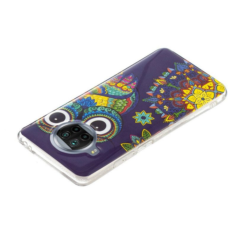 Cover Xiaomi Redmi Note 9 Pro 5G Gufo Mandala Al Neon