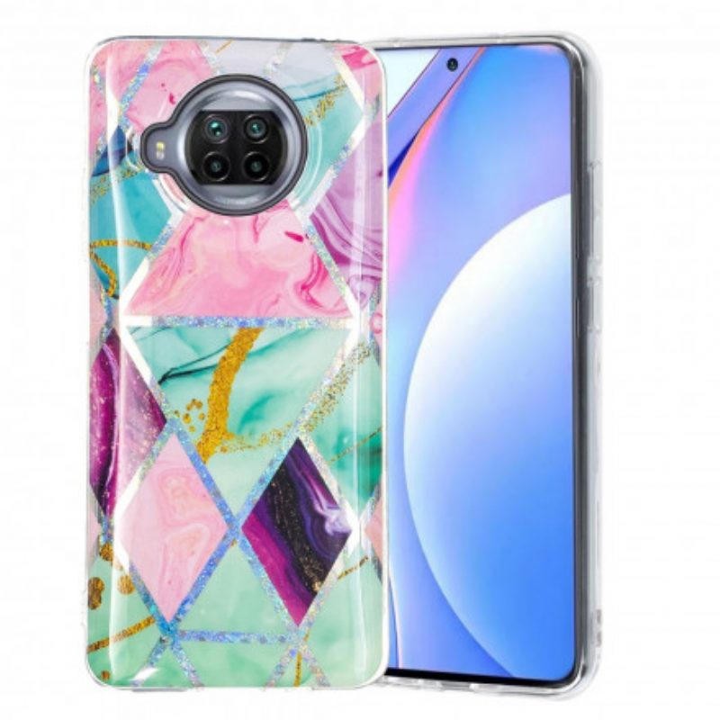 Cover Xiaomi Redmi Note 9 Pro 5G Marmo Con Design Glitterato