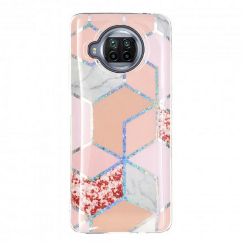 Cover Xiaomi Redmi Note 9 Pro 5G Marmo Con Design Glitterato