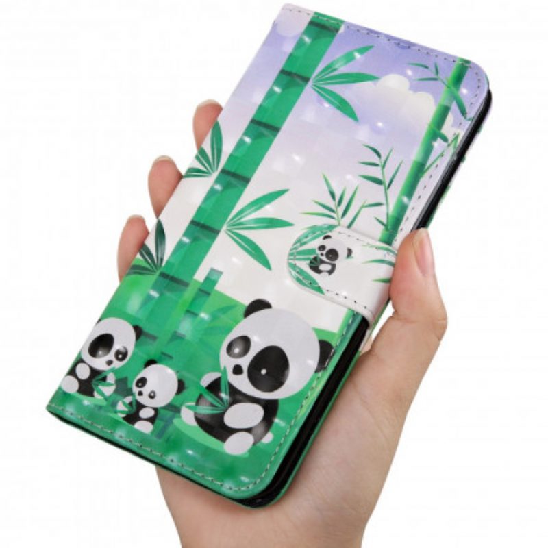 Custodia A Portafoglio Xiaomi Redmi Note 9 Pro 5G Famiglia Panda