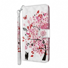 Custodia in pelle Xiaomi Redmi Note 9 Pro 5G Albero Rosa