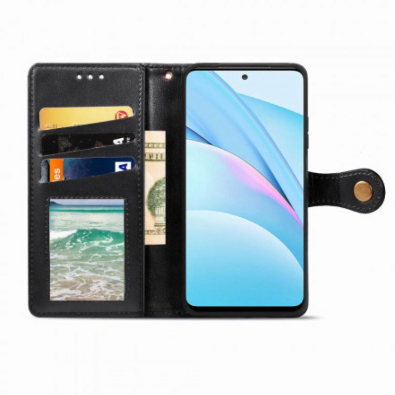 Custodia in pelle Xiaomi Redmi Note 9 Pro 5G Fermaglio D'epoca