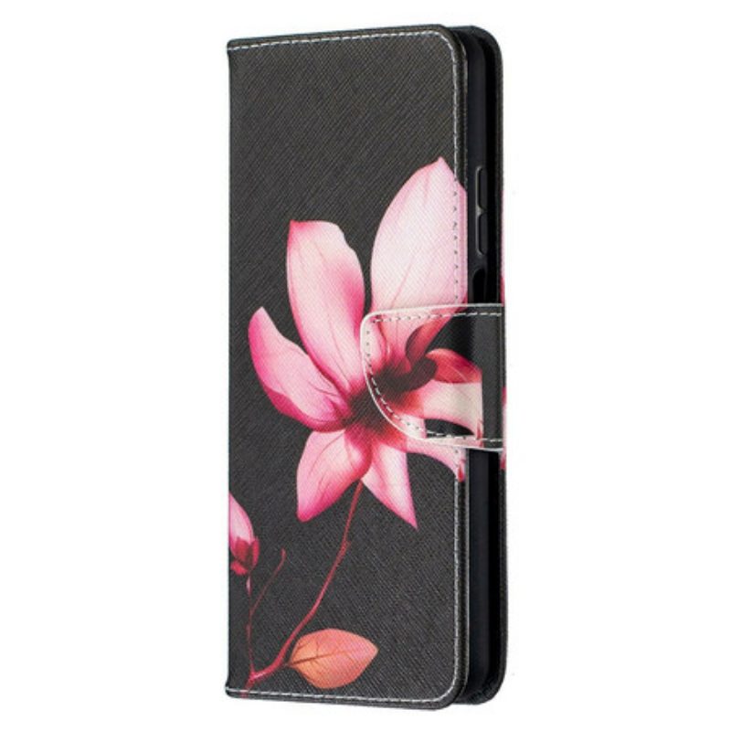 Custodia in pelle Xiaomi Redmi Note 9 Pro 5G Fiore Rosa