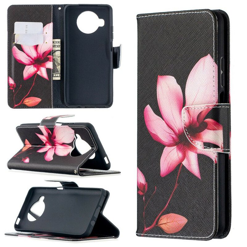 Custodia in pelle Xiaomi Redmi Note 9 Pro 5G Fiore Rosa