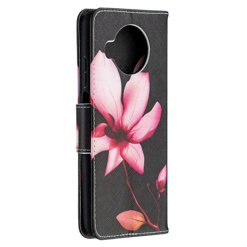 Custodia in pelle Xiaomi Redmi Note 9 Pro 5G Fiore Rosa