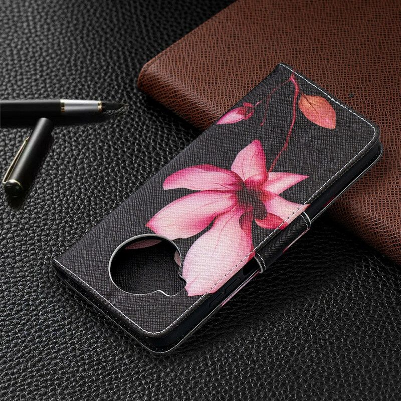 Custodia in pelle Xiaomi Redmi Note 9 Pro 5G Fiore Rosa