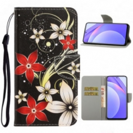 Custodia in pelle Xiaomi Redmi Note 9 Pro 5G Fiori Strappy Colorati