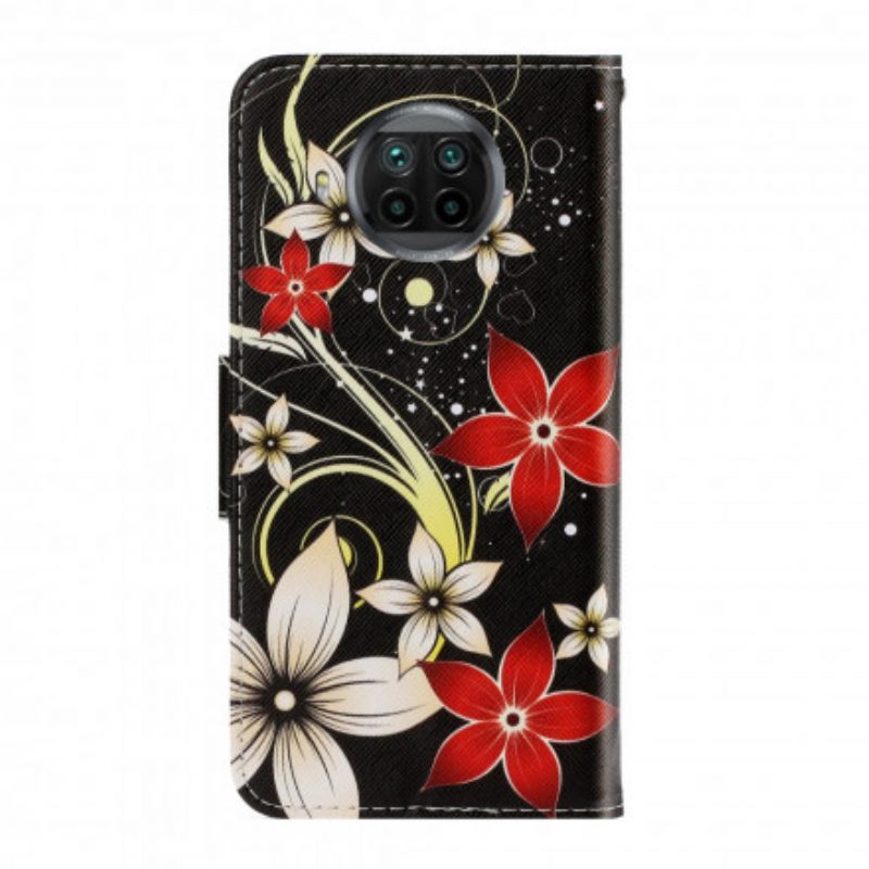 Custodia in pelle Xiaomi Redmi Note 9 Pro 5G Fiori Strappy Colorati