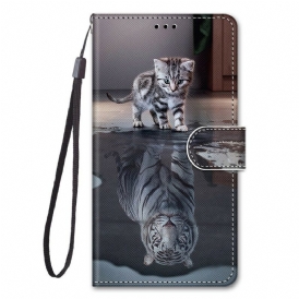 Custodia in pelle Xiaomi Redmi Note 9 Pro 5G Gattino Strappy