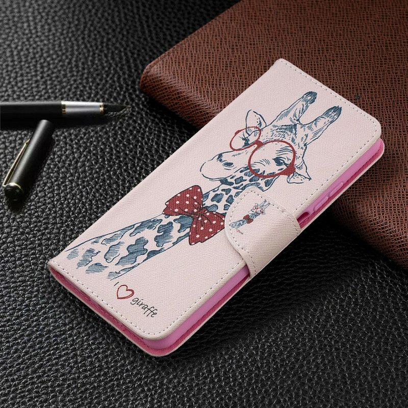 Custodia in pelle Xiaomi Redmi Note 9 Pro 5G Giraffa Intelligente