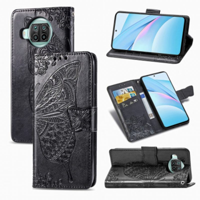 Custodia in pelle Xiaomi Redmi Note 9 Pro 5G Mezze Farfalle