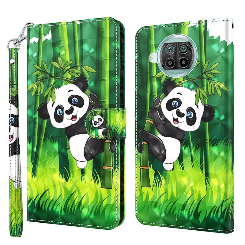 Custodia in pelle Xiaomi Redmi Note 9 Pro 5G Panda E Bambù