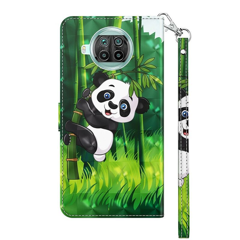 Custodia in pelle Xiaomi Redmi Note 9 Pro 5G Panda E Bambù