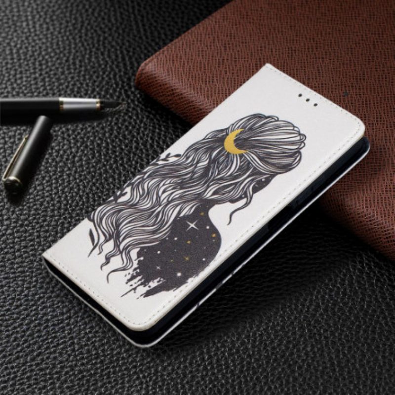 Folio Cover Xiaomi Redmi Note 9 Pro 5G Custodia in pelle Bei Capelli