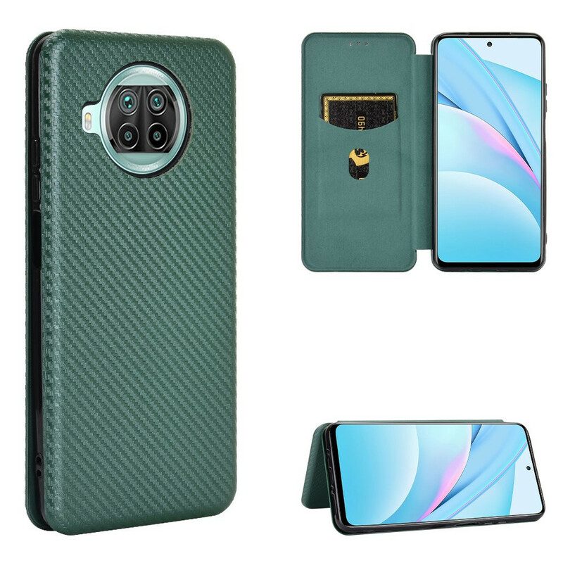 Folio Cover Xiaomi Redmi Note 9 Pro 5G Custodia in pelle Fibra Di Carbonio