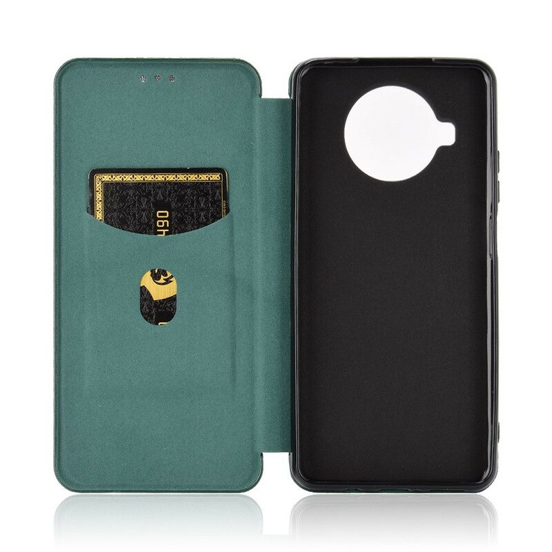 Folio Cover Xiaomi Redmi Note 9 Pro 5G Custodia in pelle Fibra Di Carbonio