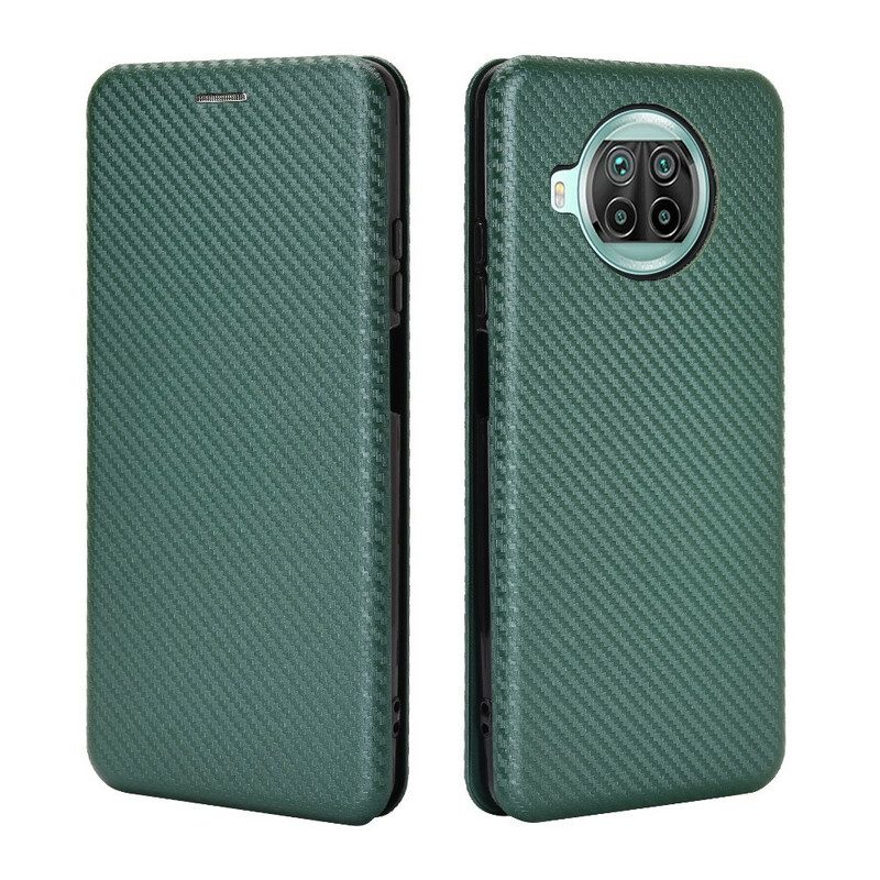 Folio Cover Xiaomi Redmi Note 9 Pro 5G Custodia in pelle Fibra Di Carbonio