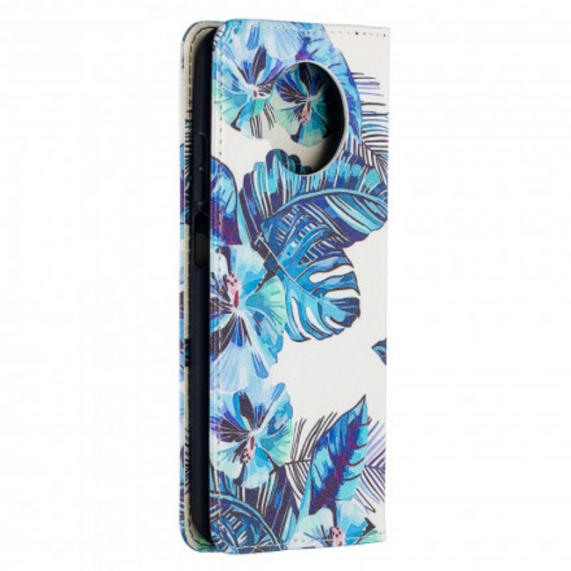 Folio Cover Xiaomi Redmi Note 9 Pro 5G Custodia in pelle Foglie