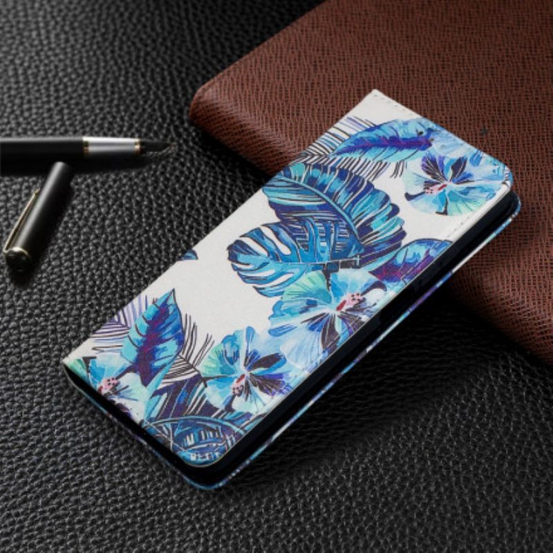 Folio Cover Xiaomi Redmi Note 9 Pro 5G Custodia in pelle Foglie