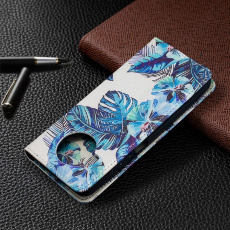 Folio Cover Xiaomi Redmi Note 9 Pro 5G Custodia in pelle Foglie