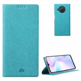 Folio Cover Xiaomi Redmi Note 9 Pro 5G Custodia in pelle Tessuto Vili Dmk