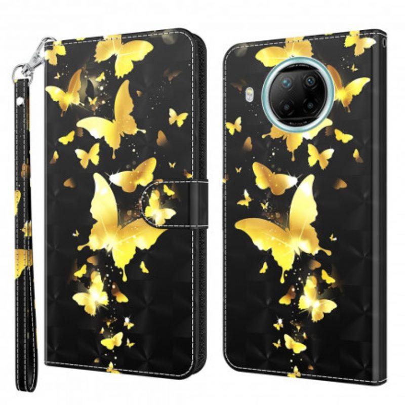 Folio Cover Xiaomi Redmi Note 9 Pro 5G Farfalle Gialle