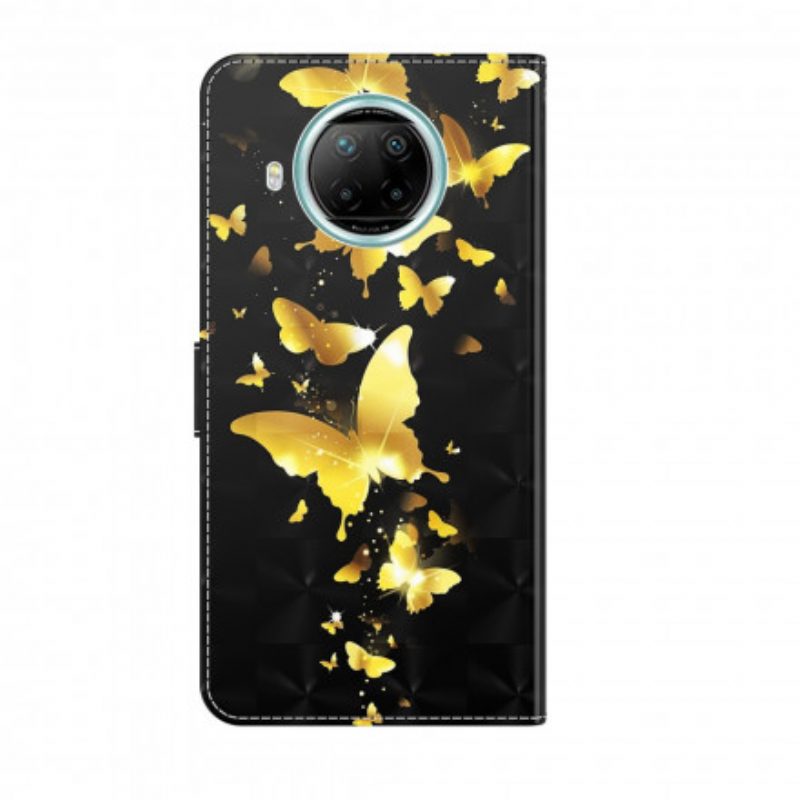 Folio Cover Xiaomi Redmi Note 9 Pro 5G Farfalle Gialle