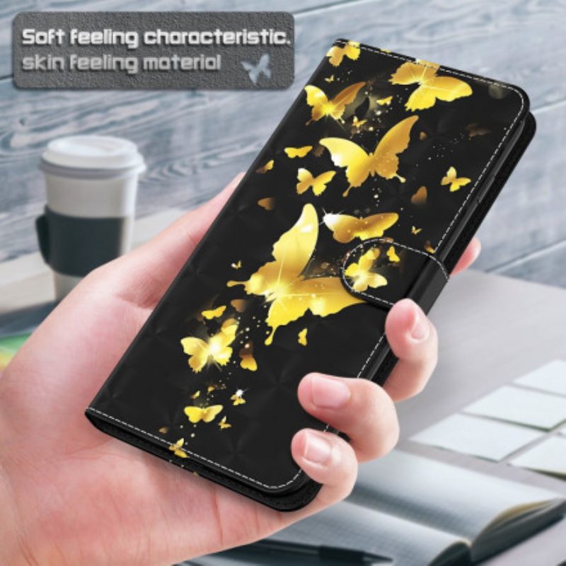 Folio Cover Xiaomi Redmi Note 9 Pro 5G Farfalle Gialle