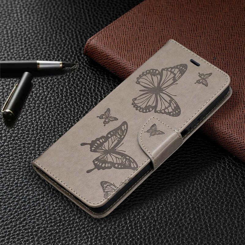 Folio Cover Xiaomi Redmi Note 9 Pro 5G Farfalle Stampate