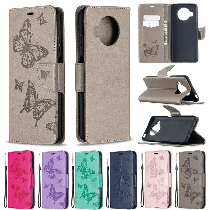 Folio Cover Xiaomi Redmi Note 9 Pro 5G Farfalle Stampate