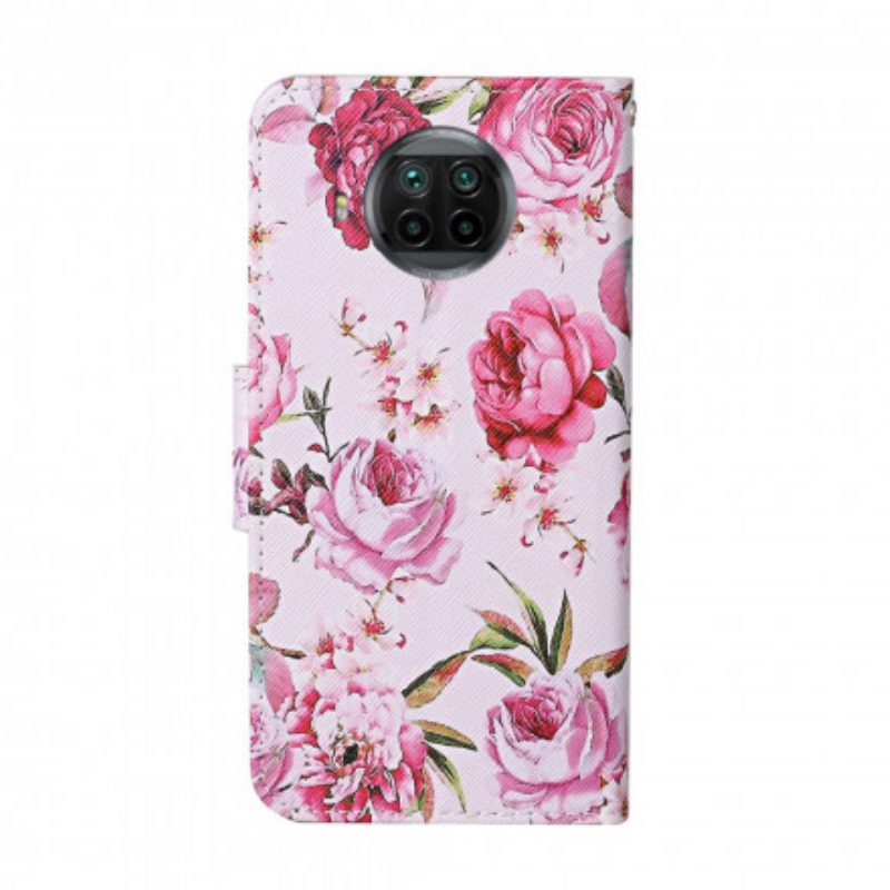 Folio Cover Xiaomi Redmi Note 9 Pro 5G Fiori Magistrali Con Cinturino