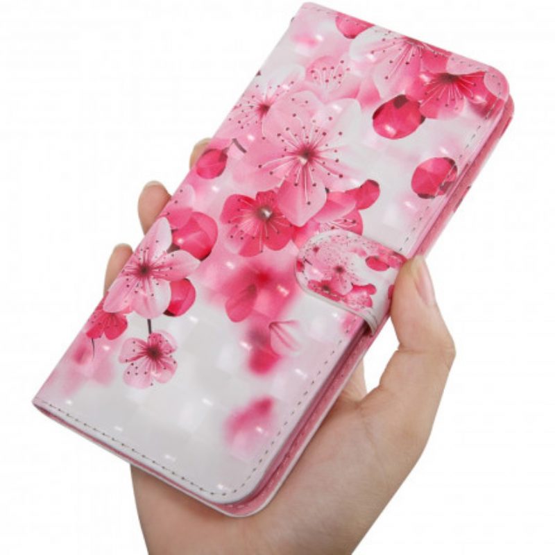 Folio Cover Xiaomi Redmi Note 9 Pro 5G Fiori Rosa