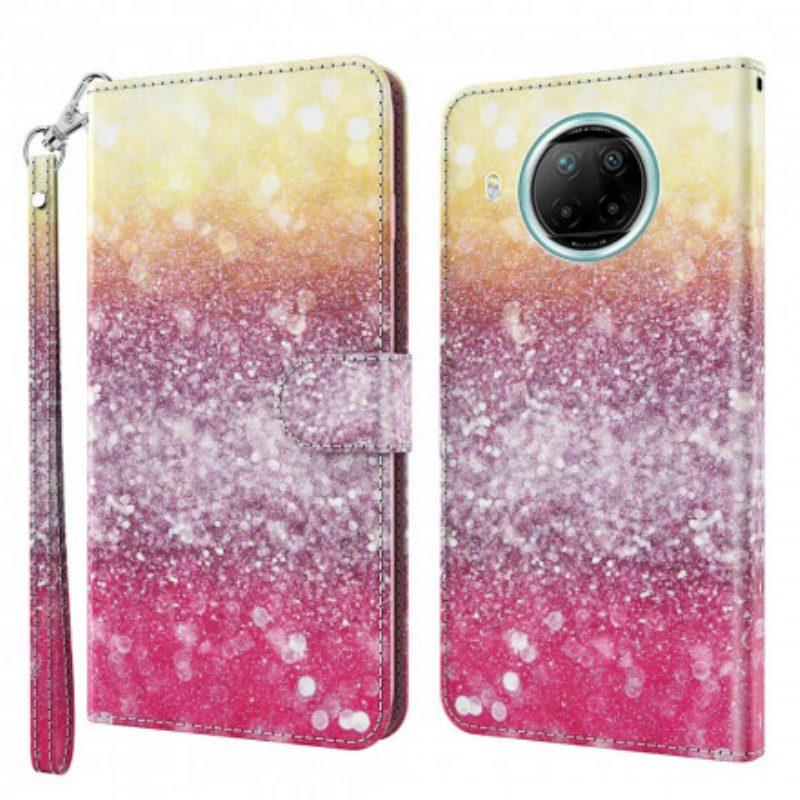 Folio Cover Xiaomi Redmi Note 9 Pro 5G Punto Luminoso Glitter Magenta