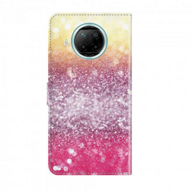 Folio Cover Xiaomi Redmi Note 9 Pro 5G Punto Luminoso Glitter Magenta