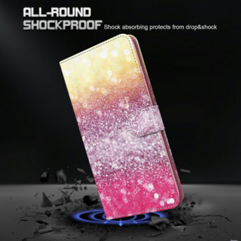 Folio Cover Xiaomi Redmi Note 9 Pro 5G Punto Luminoso Glitter Magenta