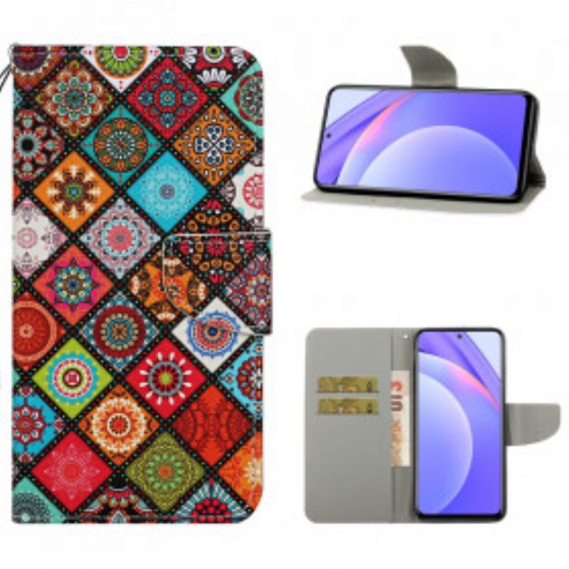 Folio Cover Xiaomi Redmi Note 9 Pro 5G Trapunta Mandala