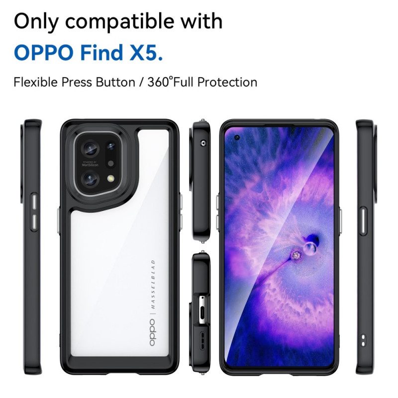 Cover Oppo Find X5 Bordi Colorati Ibridi