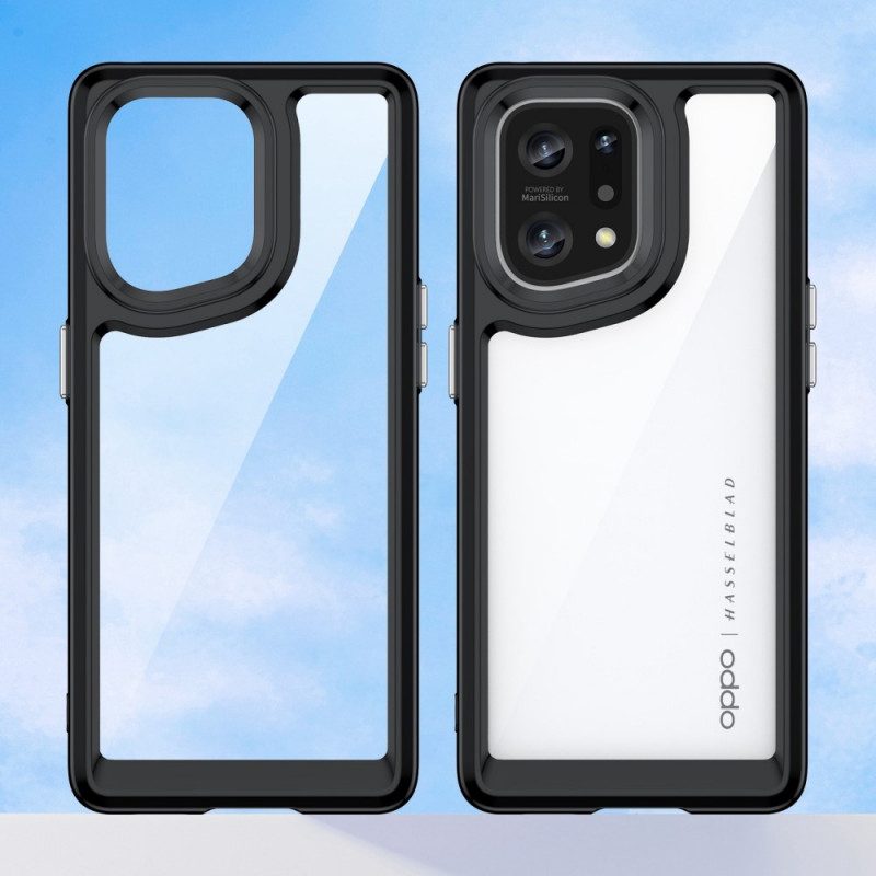 Cover Oppo Find X5 Bordi Colorati Ibridi