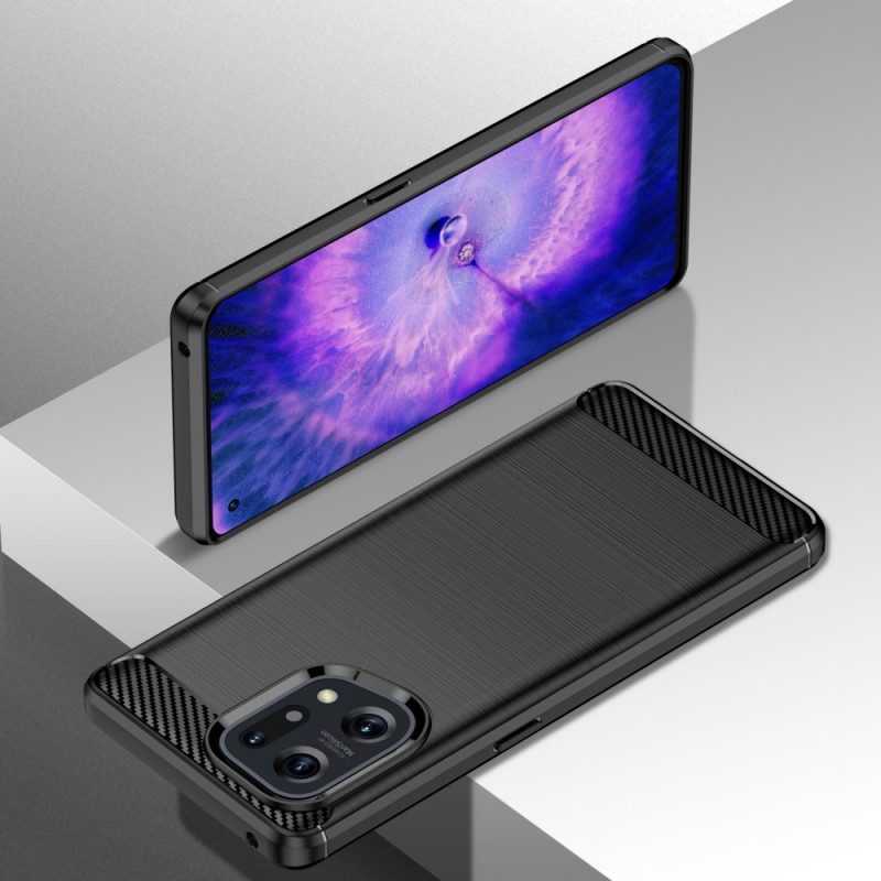 Cover Oppo Find X5 Fibra Di Carbonio Spazzolata