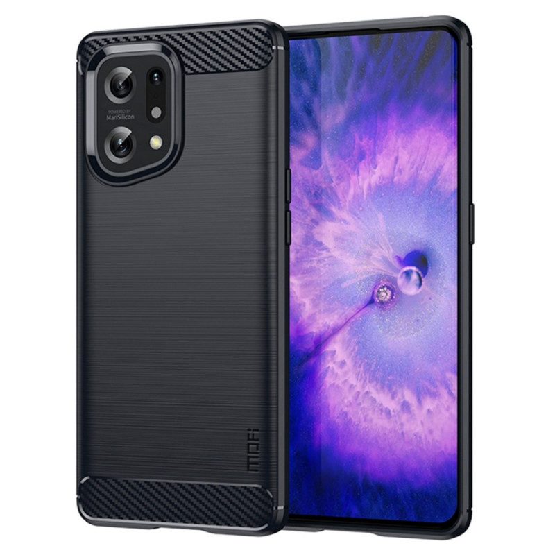 Cover Oppo Find X5 Fibra Di Carbonio Spazzolata Mofi