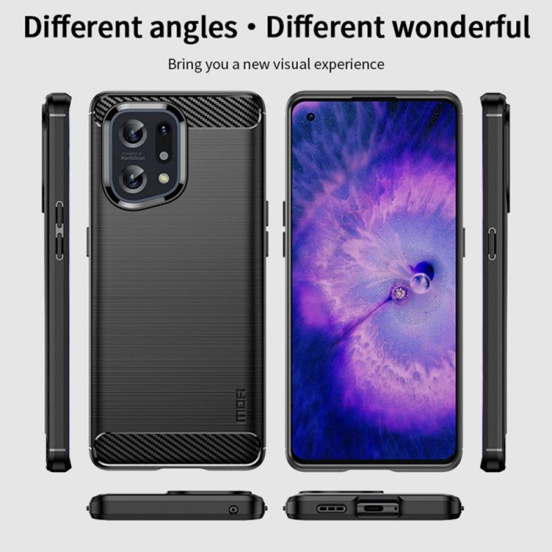 Cover Oppo Find X5 Fibra Di Carbonio Spazzolata Mofi