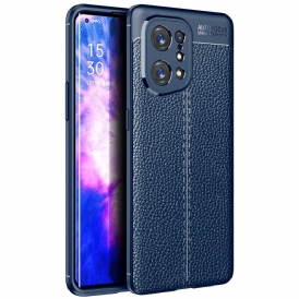 Cover Oppo Find X5 Linea Litchi Double Effetto Pelle