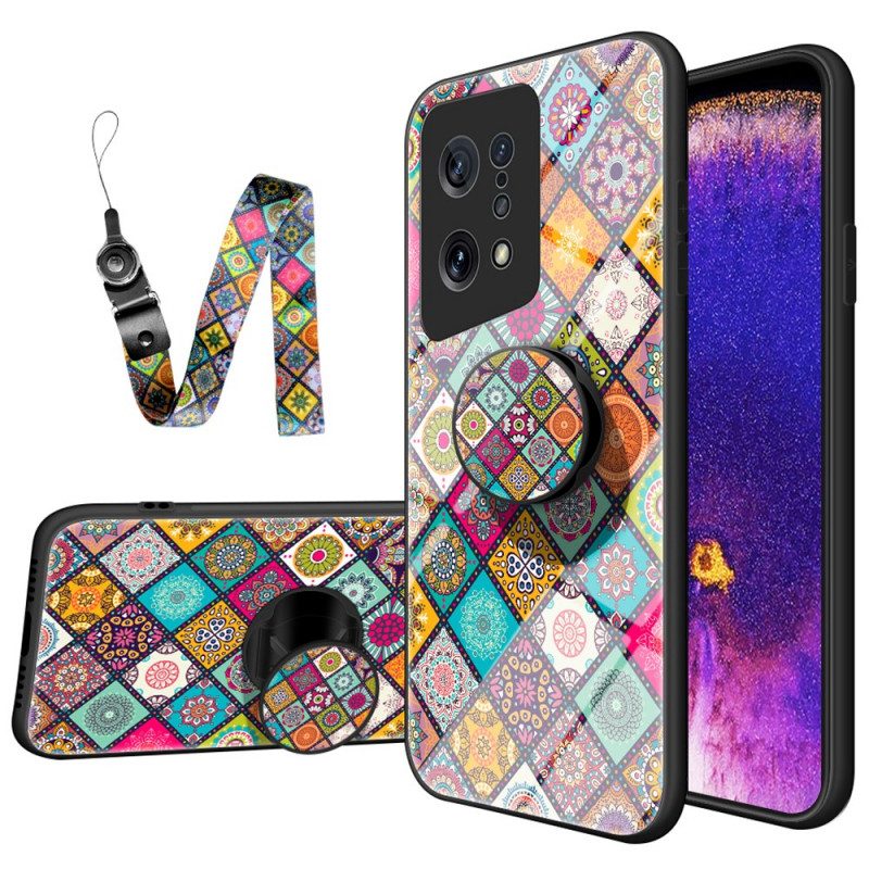 Cover Oppo Find X5 Supporto Magnetico Patchwork