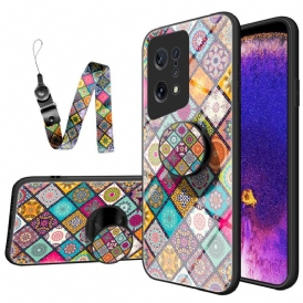 Cover Oppo Find X5 Supporto Magnetico Patchwork